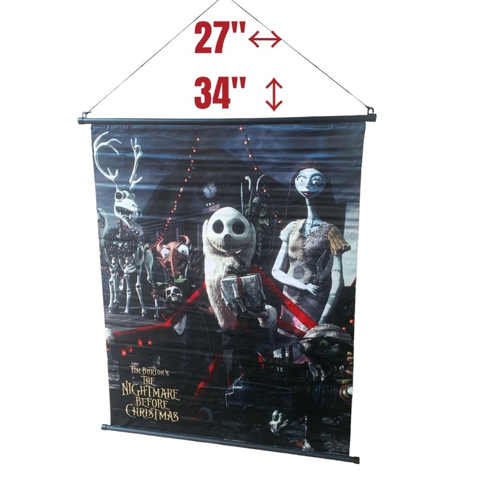 Tim Burton's the nightmare before christmas wall scroll 27"x34" Christmas banner